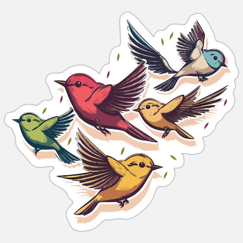 The Bird Squad - Sticker size S (10 x 10 cm) - white matte