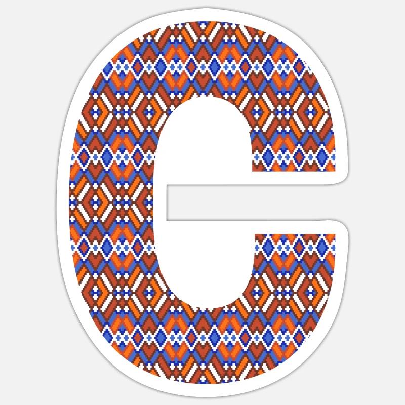 Monogram Letter C- geometric pattern Sticker size S (10 x 10 cm)