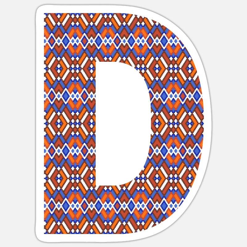 Monogram Letter D- geometric pattern Sticker size S (10 x 10 cm)