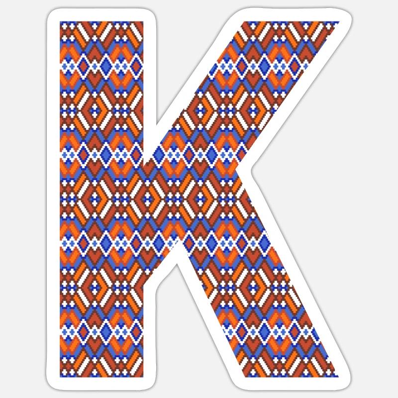 Monogram Letter K- geometric pattern Sticker size S (10 x 10 cm)