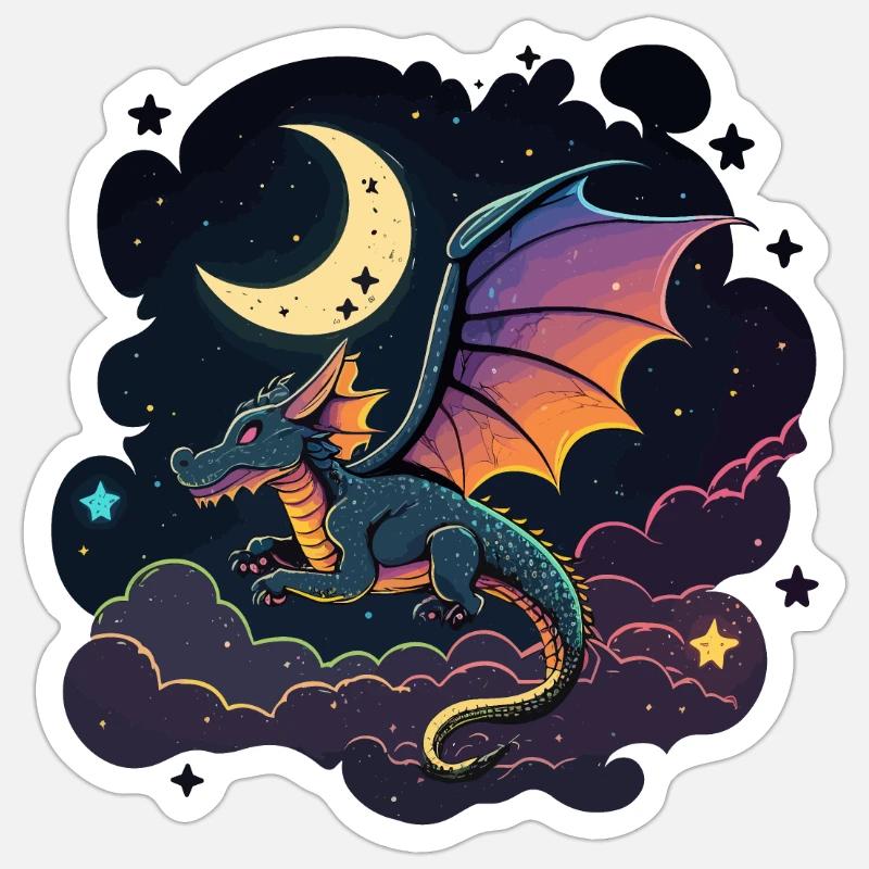 Vol de minuit - Sticker taille S (10 x 10 cm) - blanc mat