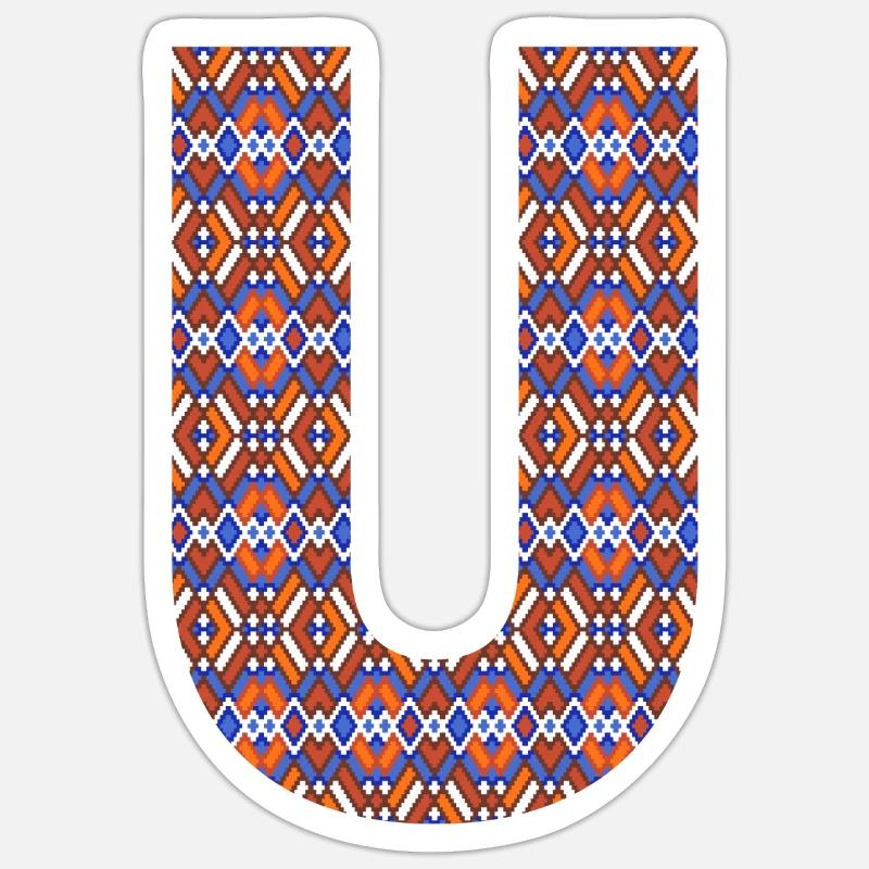 Monogram Letter U- geometric pattern Sticker size S (10 x 10 cm)