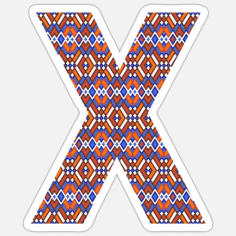 Monogram Letter X- geometric pattern Sticker size S (10 x 10 cm)