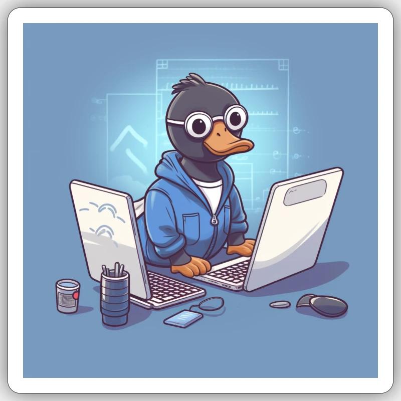 A sweet Ganz works as a software developer Sticker size S (10 x 10 cm)