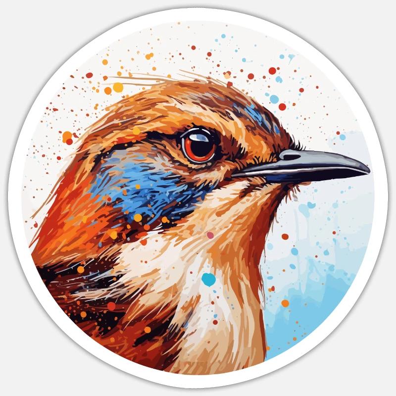 Troglodyte - Sticker taille S (10 x 10 cm) - blanc mat