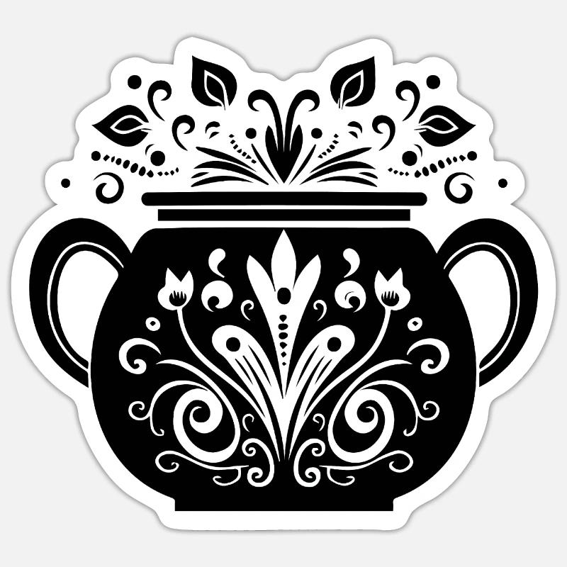 Cauldron Magical Witch Halloween - Sticker size S (10 x 10 cm) - white matte