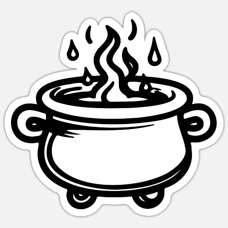Cauldron Magical Witch Halloween - Sticker size S (10 x 10 cm) - white matte