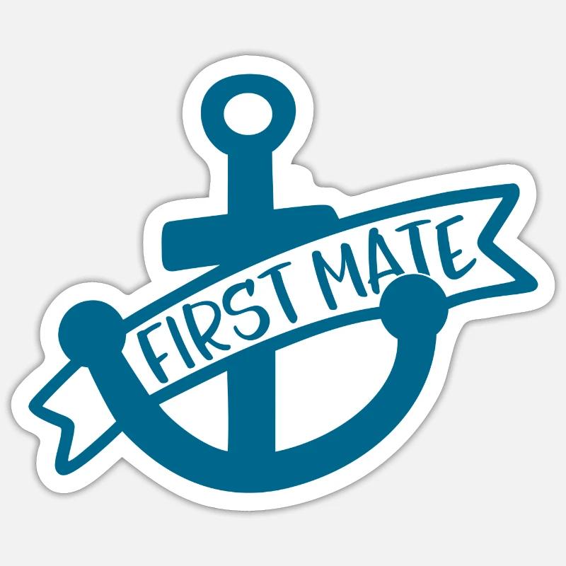 First Mate - Sticker Größe S (10 x 10 cm) - Mattweiß