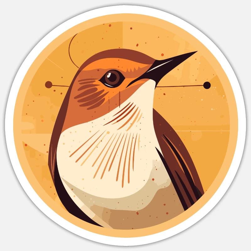 Troglodyte - Sticker taille S (10 x 10 cm) - blanc mat