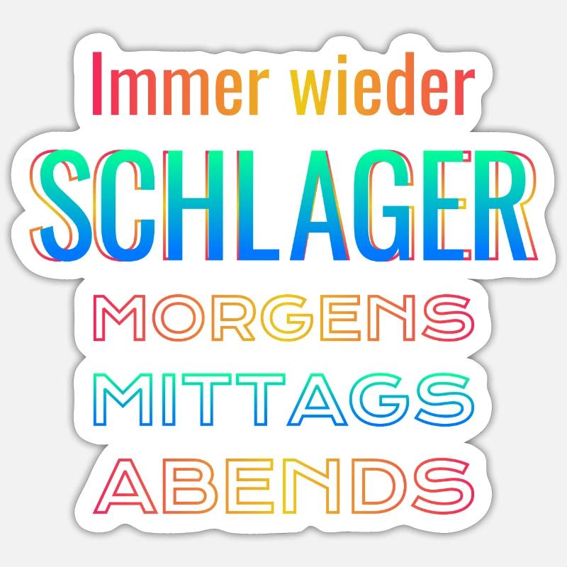Again and again Schlager - Sticker size S (10 x 10 cm) - white matte