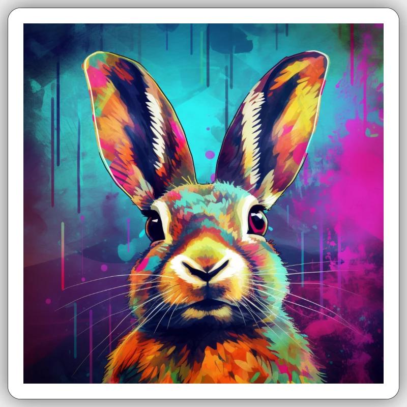 Hase 2 Sticker Größe S (10 x 10 cm)