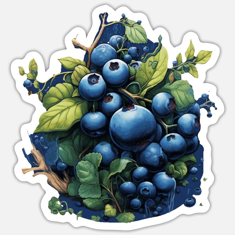 Myrtille - Sticker taille S (10 x 10 cm) - blanc mat