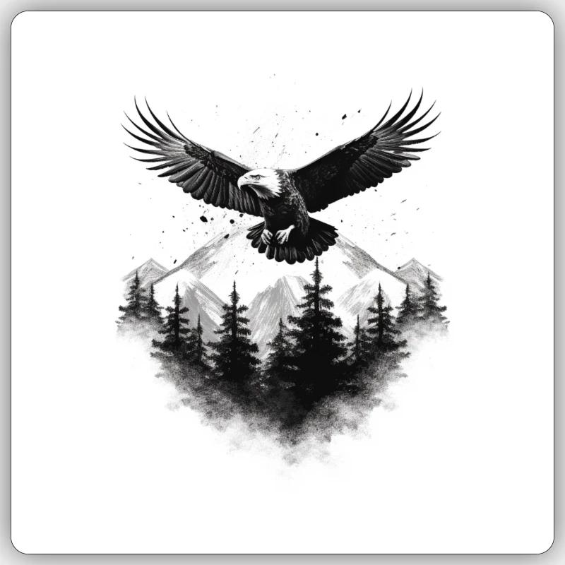 Adler - Sticker Größe S (10 x 10 cm) - Mattweiß