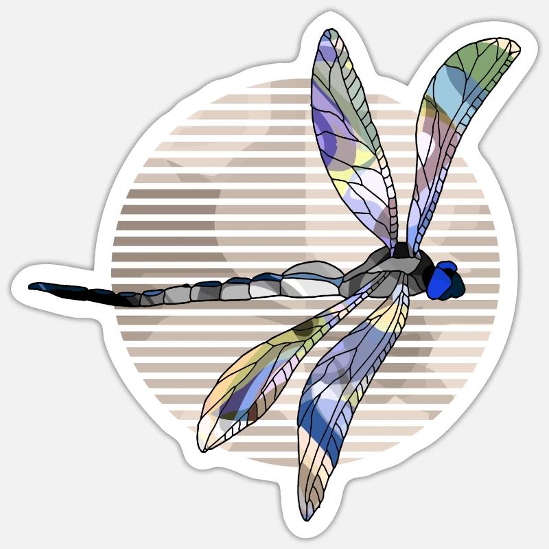Libelle - Sticker Größe S (10 x 10 cm) - Mattweiß