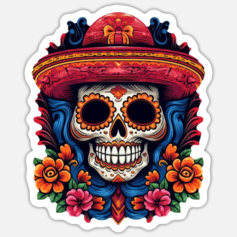 Cinco de Mayo Skull Sticker Größe S (10 x 10 cm)