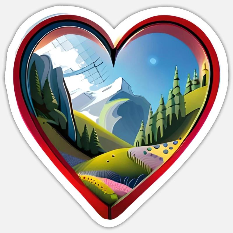 Wanderliebe - Sticker Größe S (10 x 10 cm) - Mattweiß