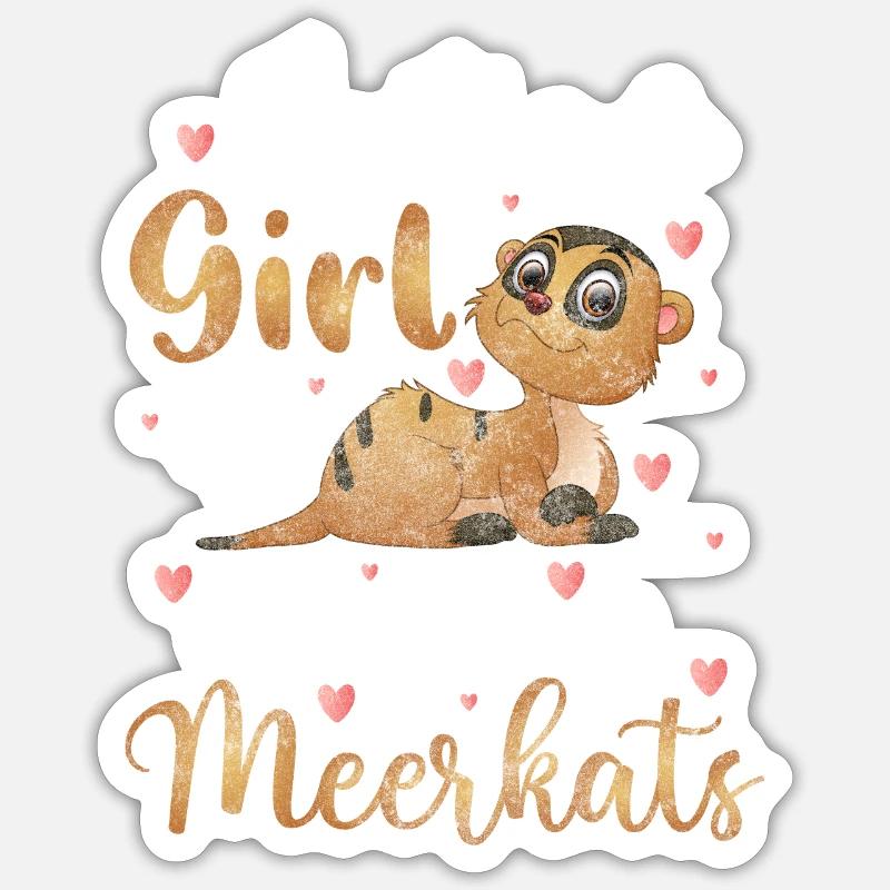Erdmännchen Gruppe - Sticker Größe S (10 x 10 cm) - Mattweiß