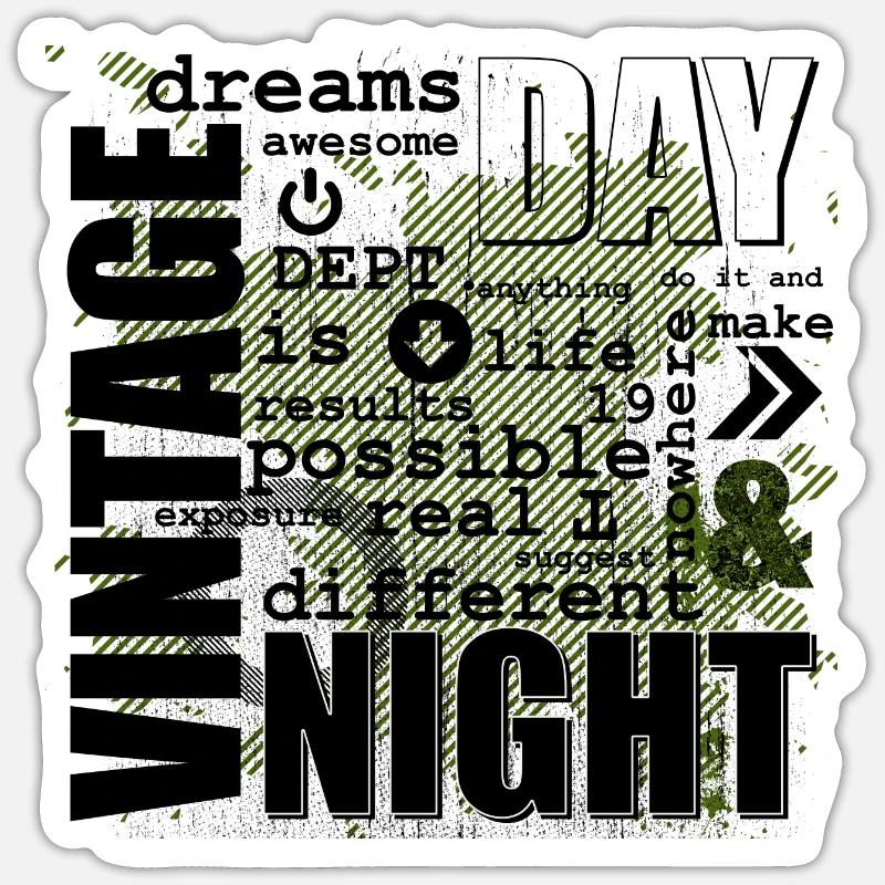 DAY & NIGHT Sticker Größe S (10 x 10 cm)