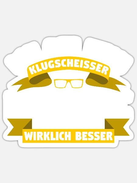 Klugscheisser Dominic weiß es besser - Sticker Größe S (10 x 10 cm) - Mattweiß