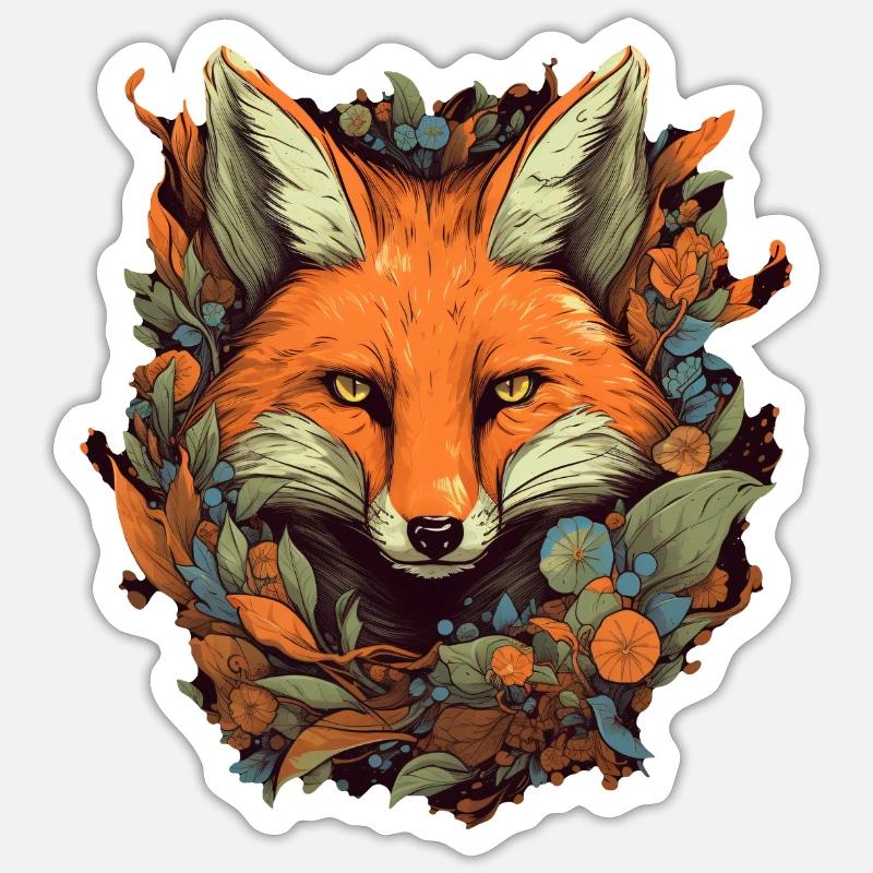 Fox - Sticker size S (10 x 10 cm) - white matte