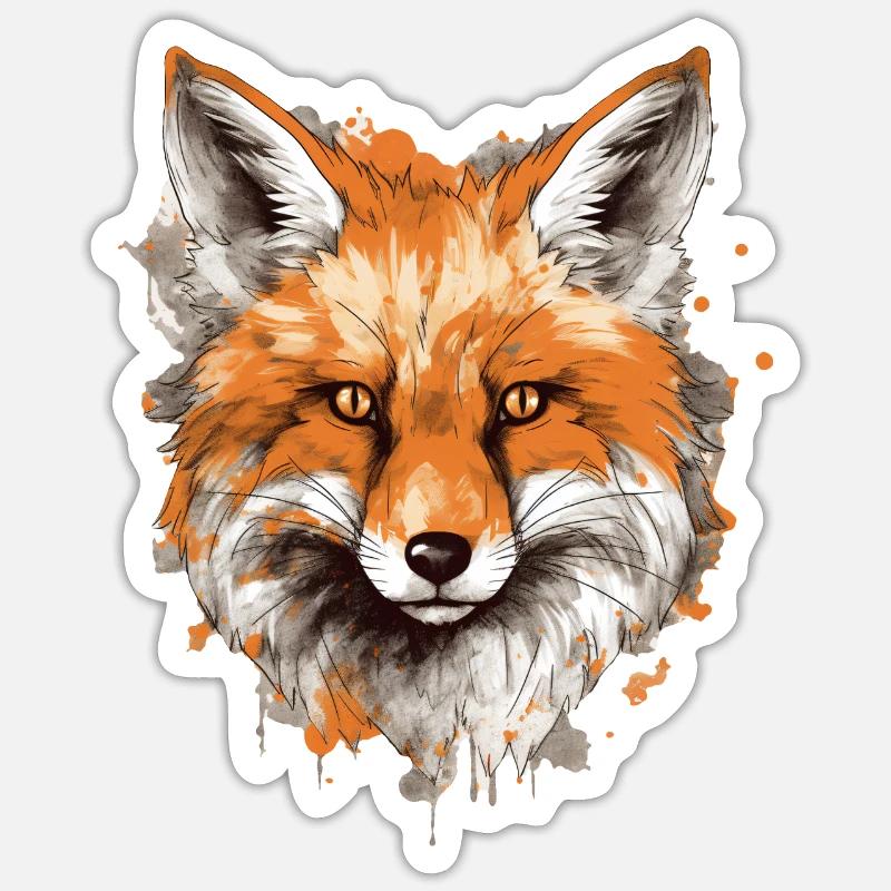 Fuchs - Sticker Größe S (10 x 10 cm) - Mattweiß