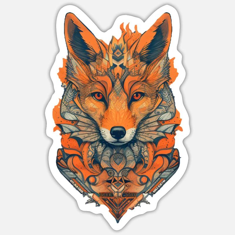 Fuchs - Sticker Größe S (10 x 10 cm) - Mattweiß