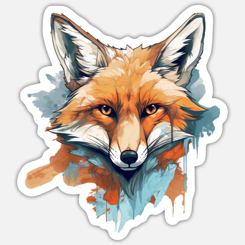 Fuchs - Sticker Größe S (10 x 10 cm) - Mattweiß