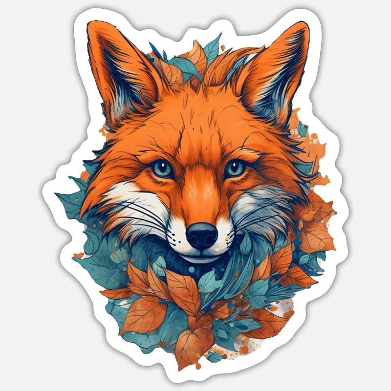Fox - Sticker size S (10 x 10 cm) - white matte