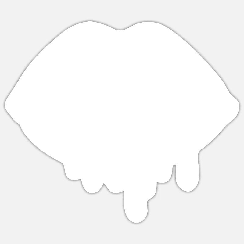 Lèvres, bouche, baisers lèvres - Sticker taille S (10 x 10 cm) - blanc mat