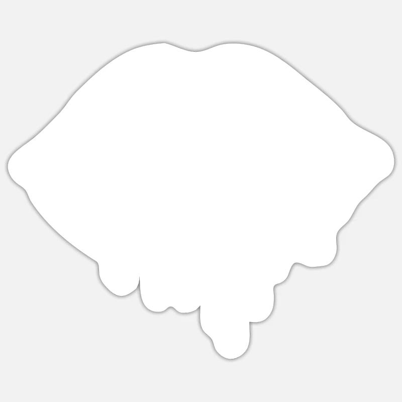 Lèvres, bouche, baisers lèvres - Sticker taille S (10 x 10 cm) - blanc mat