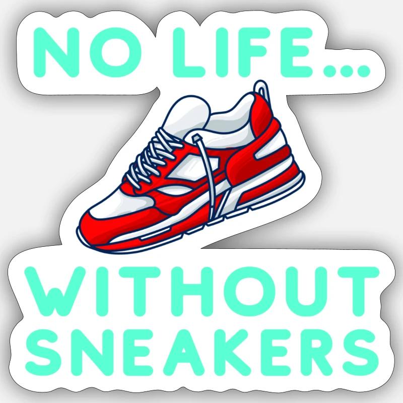 Sneaker logo mit Spruch - Sticker Größe S (10 x 10 cm) - Mattweiß