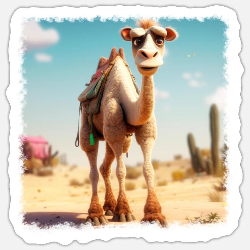 cooles Kamel Sticker Größe S (10 x 10 cm)