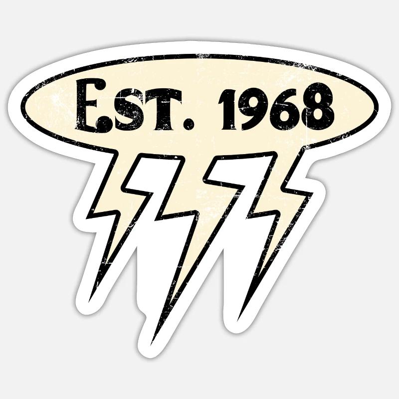 Millésime 1968 - Sticker taille S (10 x 10 cm) - blanc mat