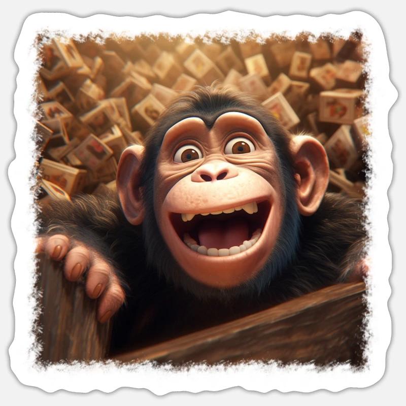 singe cool Sticker taille S (10 x 10 cm)