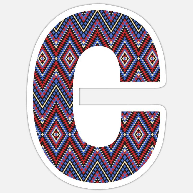 Monogram Letter C- geometric pattern Sticker size S (10 x 10 cm)