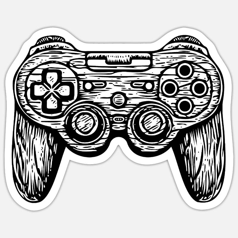 Controller Gaming Videospiele Gamepad - Sticker Größe S (10 x 10 cm) - Mattweiß