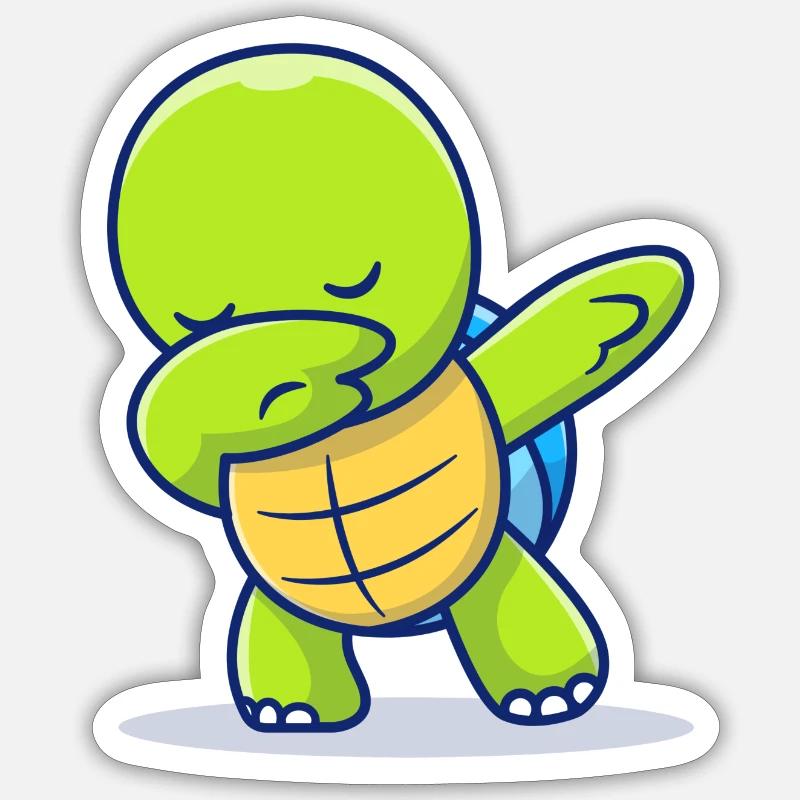 TORTUE - Sticker taille S (10 x 10 cm) - blanc mat