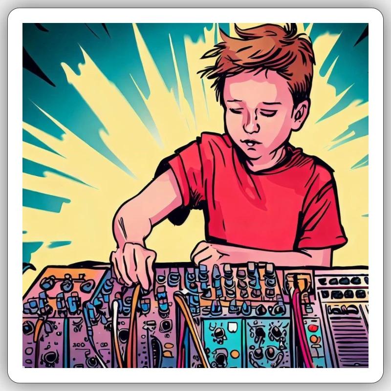 Synthesizer Boy 3 Sticker size S (10 x 10 cm)