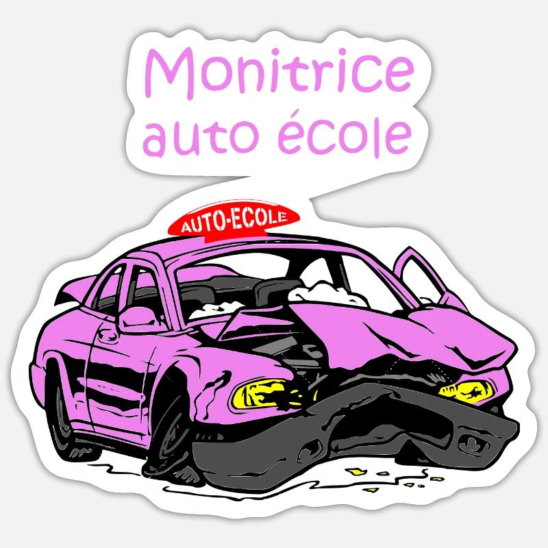 Monitrice auto-école Sticker taille S (10 x 10 cm)