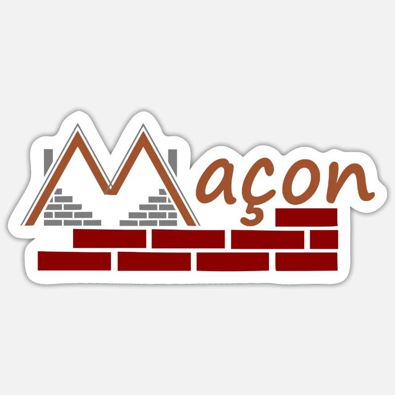Maçon - Sticker taille S (10 x 10 cm) - blanc mat