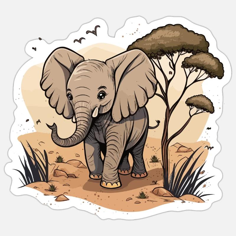 Riese der Savanne Sticker Größe S (10 x 10 cm)