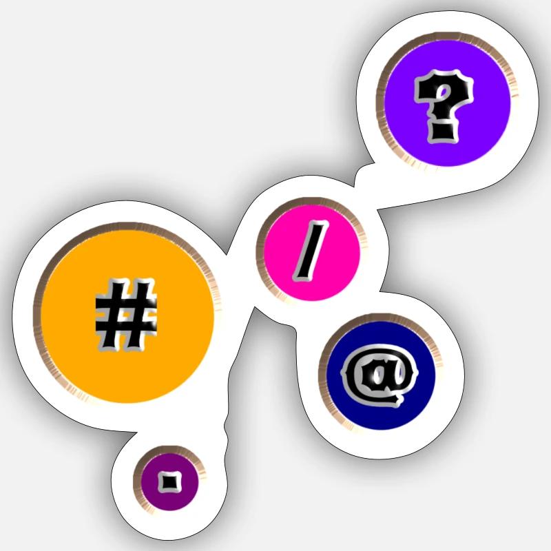 Schaltflächen mit Zeichen Sticker Größe S (10 x 10 cm)