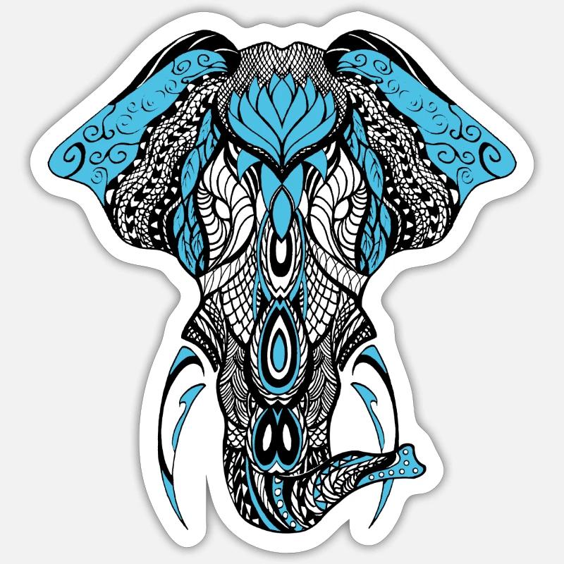 Elephant Water - Sticker taille S (10 x 10 cm) - blanc mat