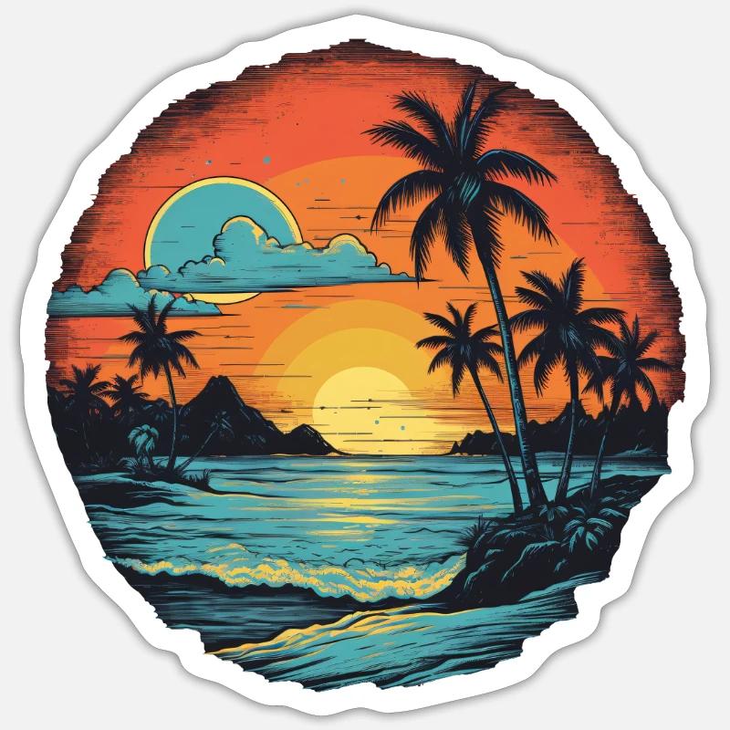 Beach - Sticker size S (10 x 10 cm) - white matte