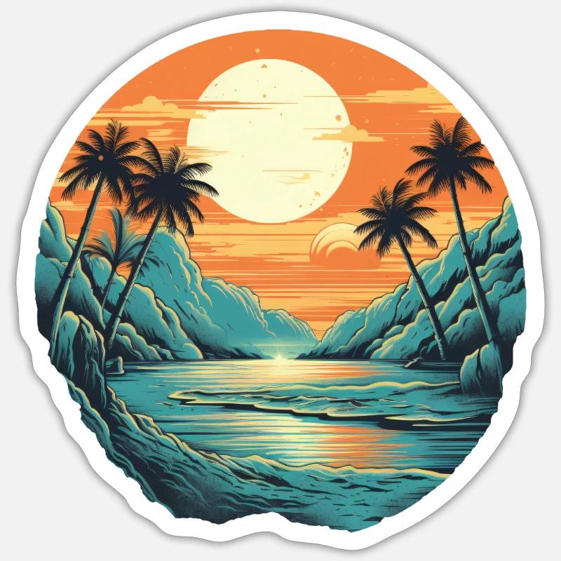 Beach - Sticker size S (10 x 10 cm) - white matte