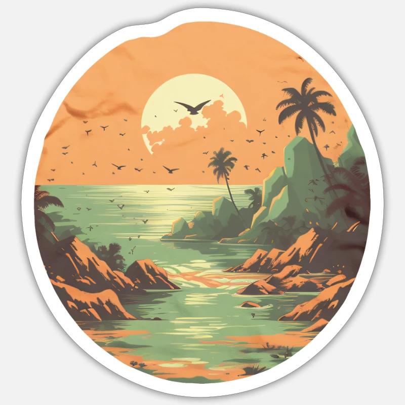 Beach - Sticker size S (10 x 10 cm) - white matte