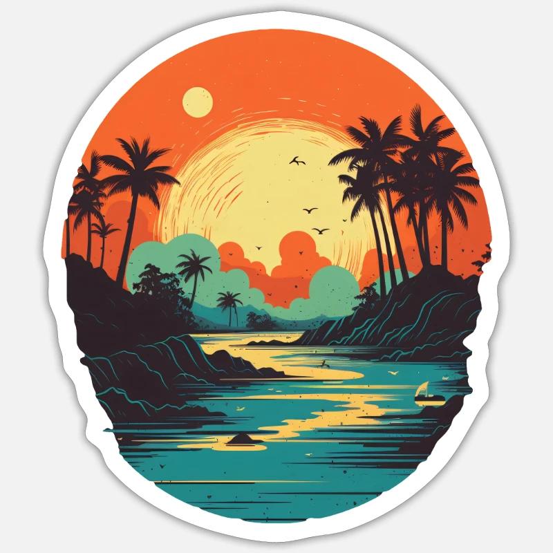 Beach - Sticker size S (10 x 10 cm) - white matte