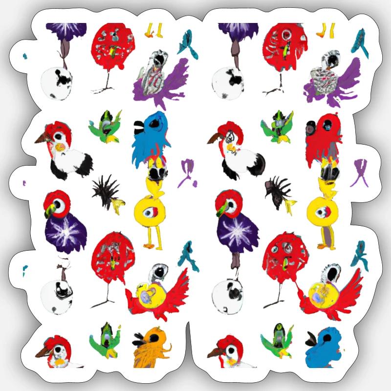 Birdification - Sticker taille S (10 x 10 cm) - blanc mat
