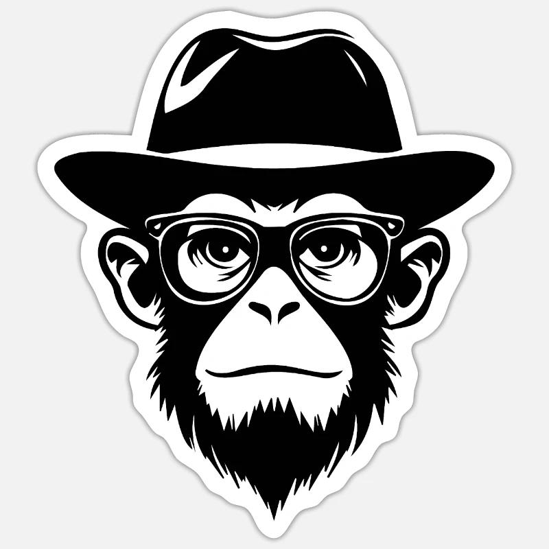Monkey Monkey Monkey Face Jungle - Sticker size S (10 x 10 cm) - white matte