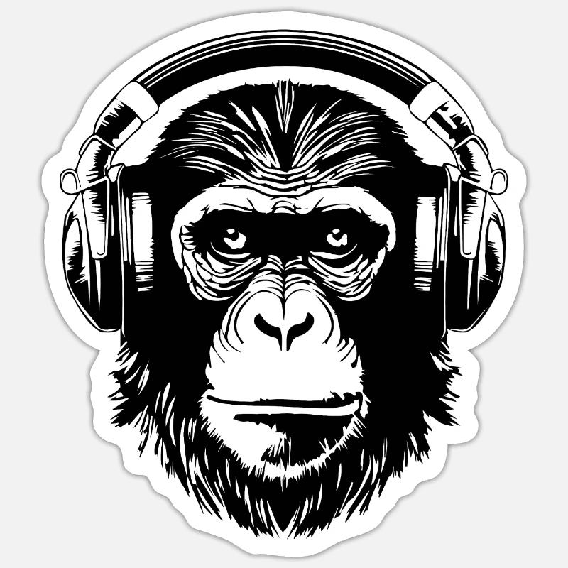 Monkey Monkey Monkey Face Jungle - Sticker size S (10 x 10 cm) - white matte